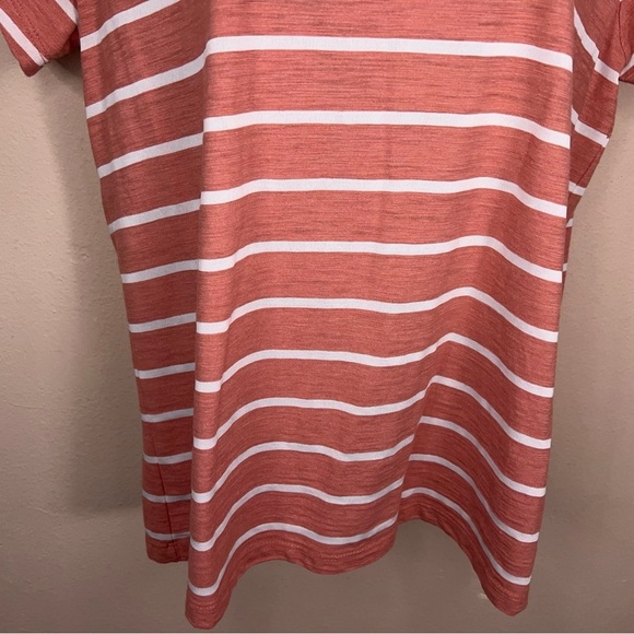 Large Mauve Orange White Striped Tee Time And Tru Casual Cotton Blend Preppy - Picture 4 of 13